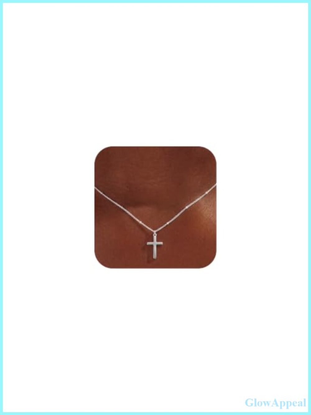 S925 Sterling Silver Cross Necklace Women Bead Chain Cross Pendant Christian